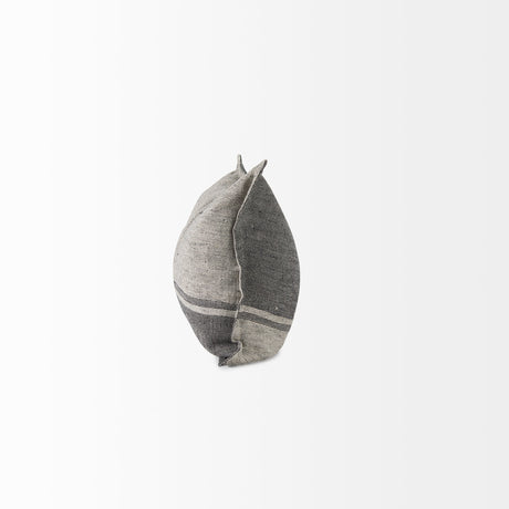 Zadie 14L x 26W Light Gray and Dark Gray Fabric Color Blocked Decorative Pillow Cover from Mercana - Luna Furniture