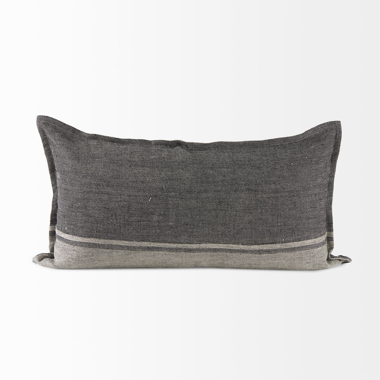 Zadie 14L x 26W Light Gray and Dark Gray Fabric Color Blocked Decorative Pillow Cover from Mercana - Luna Furniture