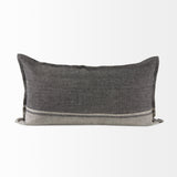 Zadie 14L x 26W Light Gray and Dark Gray Fabric Color Blocked Decorative Pillow Cover from Mercana - Luna Furniture