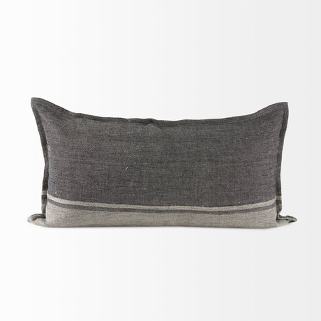 Zadie 14L x 26W Light Gray and Dark Gray Fabric Color Blocked Decorative Pillow Cover from Mercana - Luna Furniture