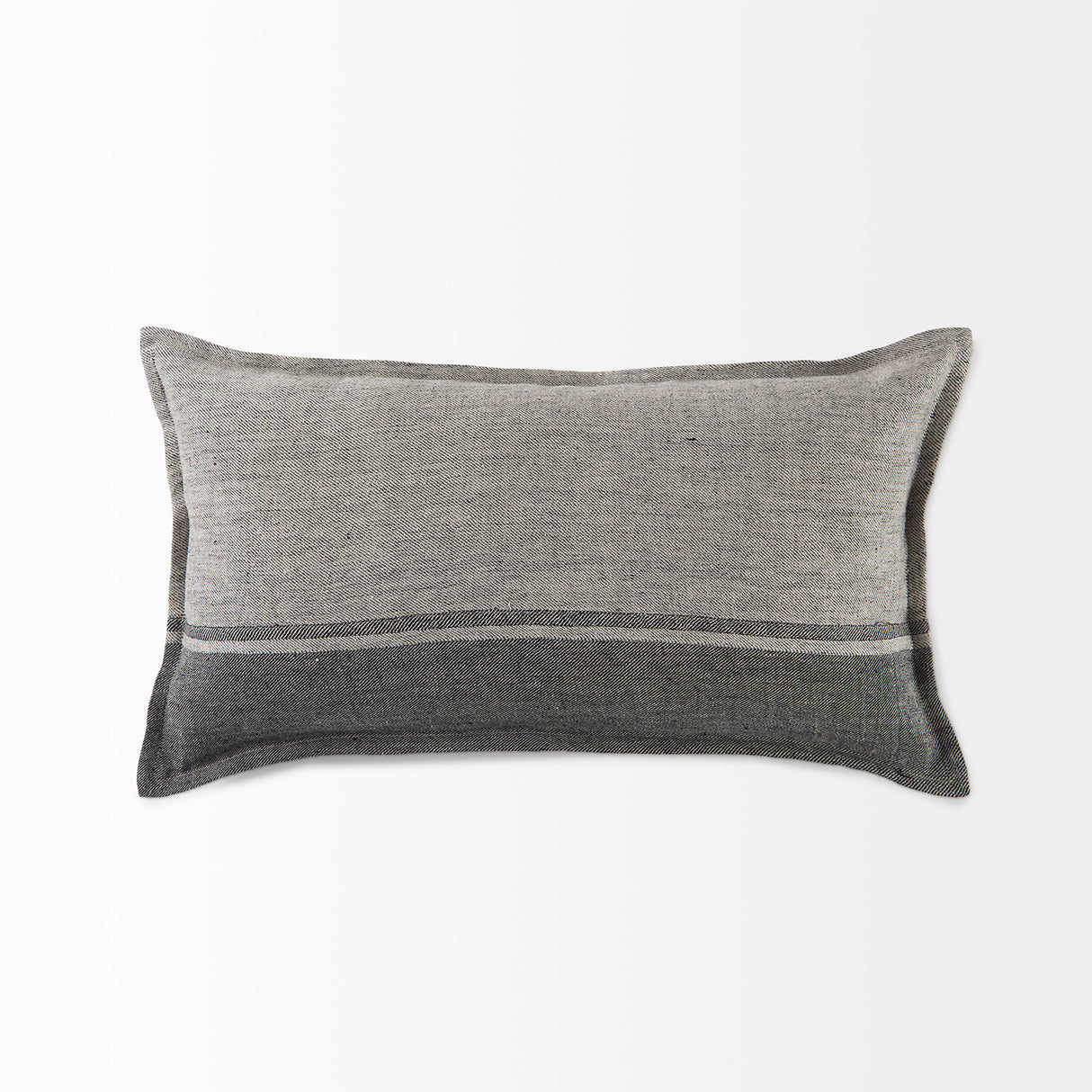 Zadie 14L x 26W Light Gray and Dark Gray Fabric Color Blocked Decorative Pillow Cover from Mercana - Luna Furniture