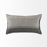 Zadie 14L x 26W Light Gray and Dark Gray Fabric Color Blocked Decorative Pillow Cover from Mercana - Luna Furniture