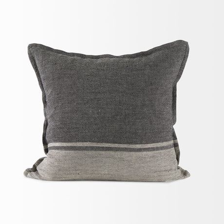 Zadie 20L x 20W Light Gray and Dark Gray Fabric Color Blocked Decorative Pillow Cover from Mercana - Luna Furniture