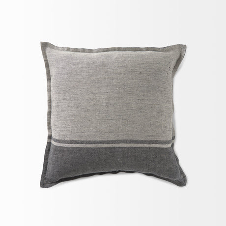 Zadie 20L x 20W Light Gray and Dark Gray Fabric Color Blocked Decorative Pillow Cover from Mercana - Luna Furniture