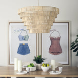 Marimba 40 L x 40 W x 24 H Natural Cane 6 Tier Chandelier from Mercana - Luna Furniture