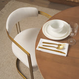 Hollyfield II Cream Fabric Seat W/ Gold Iron Frame Dining Chair from Mercana - Luna Furniture