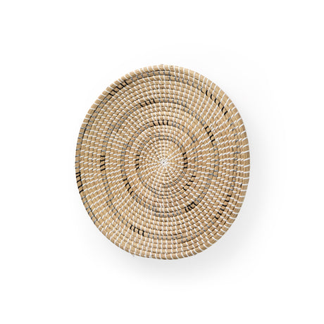 Avel 18.0L x 18.0W x 3.0H Light Brown Seagrass W/Dark Brown String Round Wall Hanging Plate from Mercana - Luna Furniture