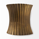 Letitia 10.5L x 5.5W x 11.0H Gold Hammered Metal Fan Wall Sconce from Mercana - Luna Furniture