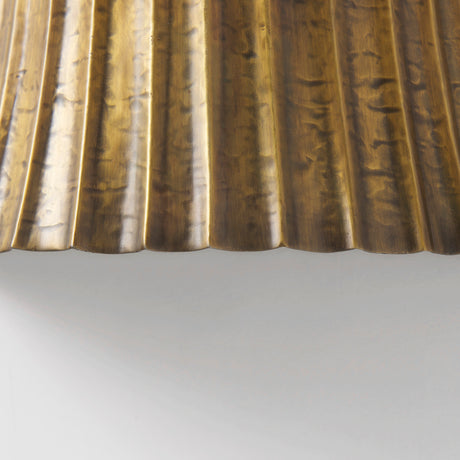 Letitia 10.5L x 5.5W x 11.0H Gold Hammered Metal Fan Wall Sconce from Mercana - Luna Furniture