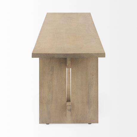 Aida 18H Light Brown Wood Dining Bench from Mercana - Luna Furniture