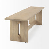 Aida 18H Light Brown Wood Dining Bench from Mercana - Luna Furniture