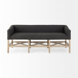 Bergen 60.0L x 19.0W x 25.5H Dark Gray Fabric W/ Light Brown Wooden Base Accent Bench from Mercana - Luna Furniture
