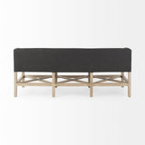 Bergen 60.0L x 19.0W x 25.5H Dark Gray Fabric W/ Light Brown Wooden Base Accent Bench from Mercana - Luna Furniture