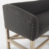 Bergen 60.0L x 19.0W x 25.5H Dark Gray Fabric W/ Light Brown Wooden Base Accent Bench from Mercana - Luna Furniture