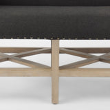 Bergen 60.0L x 19.0W x 25.5H Dark Gray Fabric W/ Light Brown Wooden Base Accent Bench from Mercana - Luna Furniture