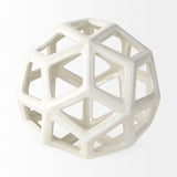 Geom 7.1L x 7.1W x 7.1H White Ceramic Geometric Object from Mercana - Luna Furniture
