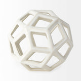 Geom 7.1L x 7.1W x 7.1H White Ceramic Geometric Object from Mercana - Luna Furniture