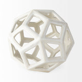 Geom 7.1L x 7.1W x 7.1H White Ceramic Geometric Object from Mercana - Luna Furniture
