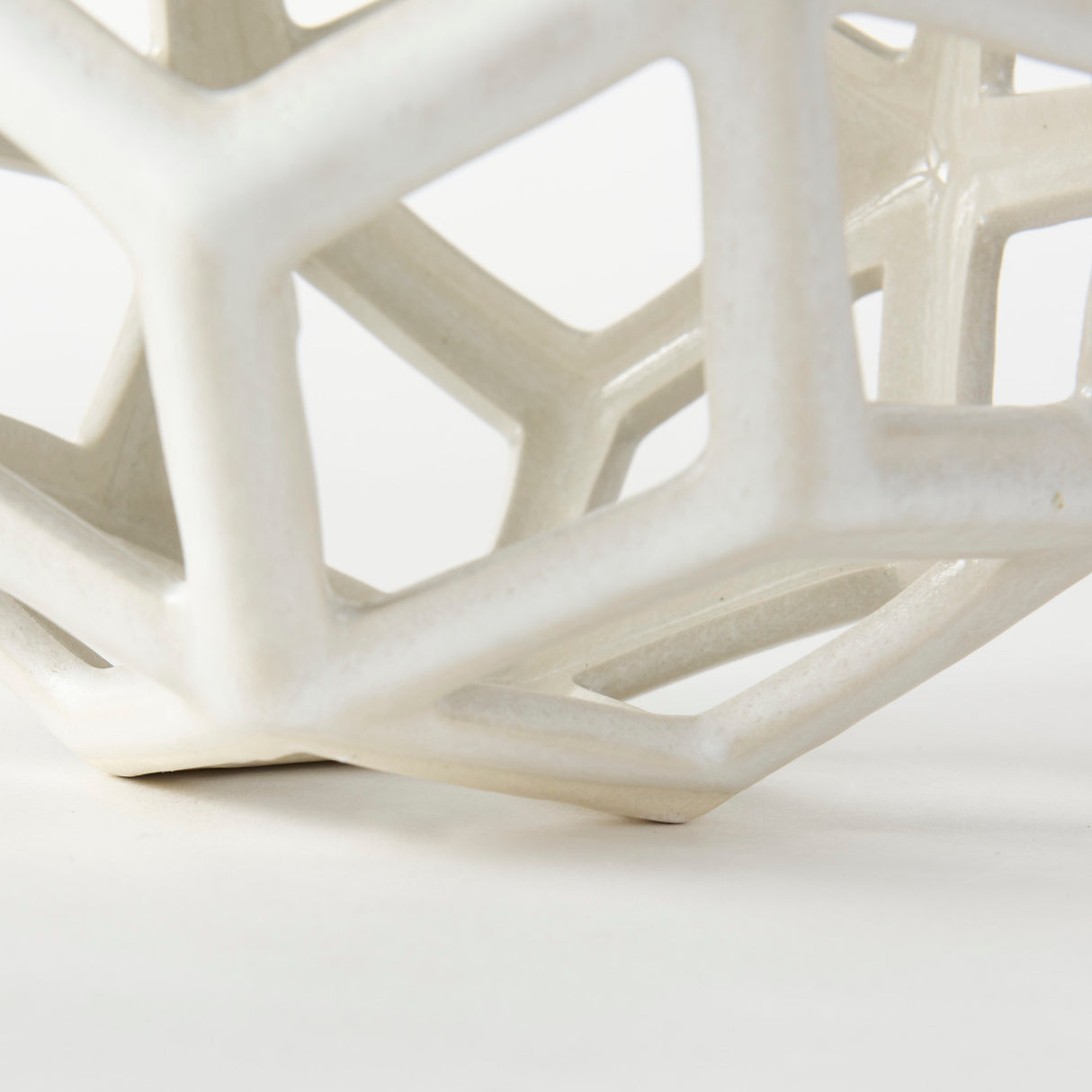 Geom 7.1L x 7.1W x 7.1H White Ceramic Geometric Object from Mercana - Luna Furniture
