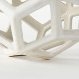 Geom 7.1L x 7.1W x 7.1H White Ceramic Geometric Object from Mercana - Luna Furniture