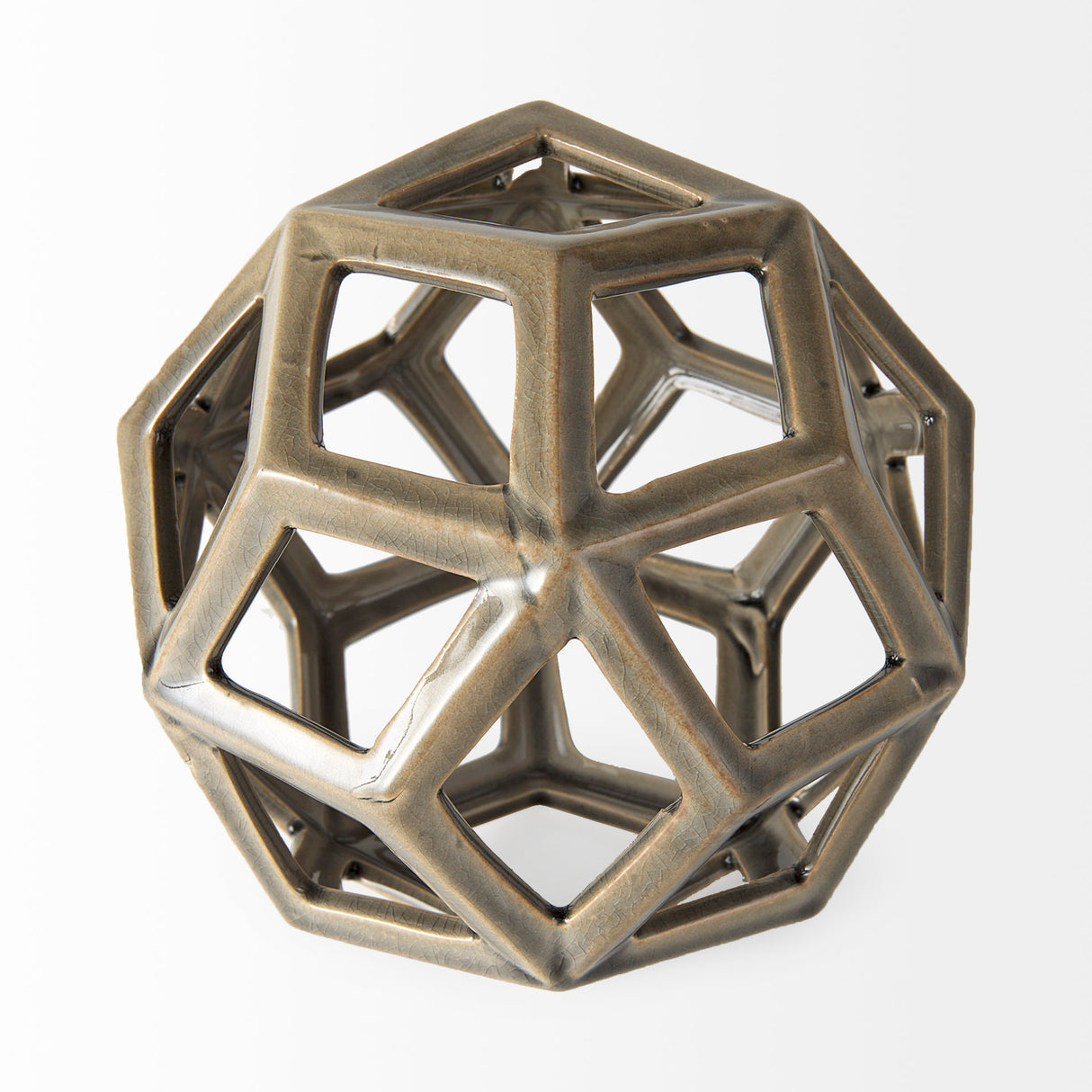 Geom 7.1L x 7.1W x 7.1H Tan Ceramic Geometric Object from Mercana - Luna Furniture