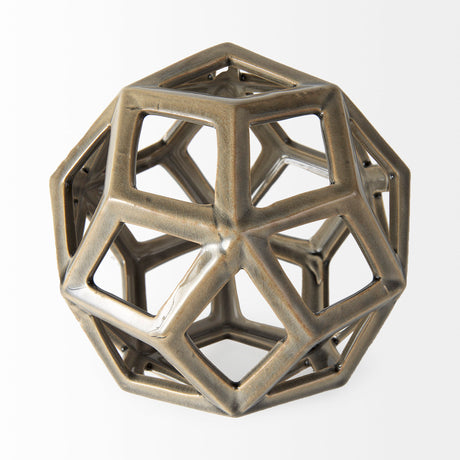 Geom 7.1L x 7.1W x 7.1H Tan Ceramic Geometric Object from Mercana - Luna Furniture