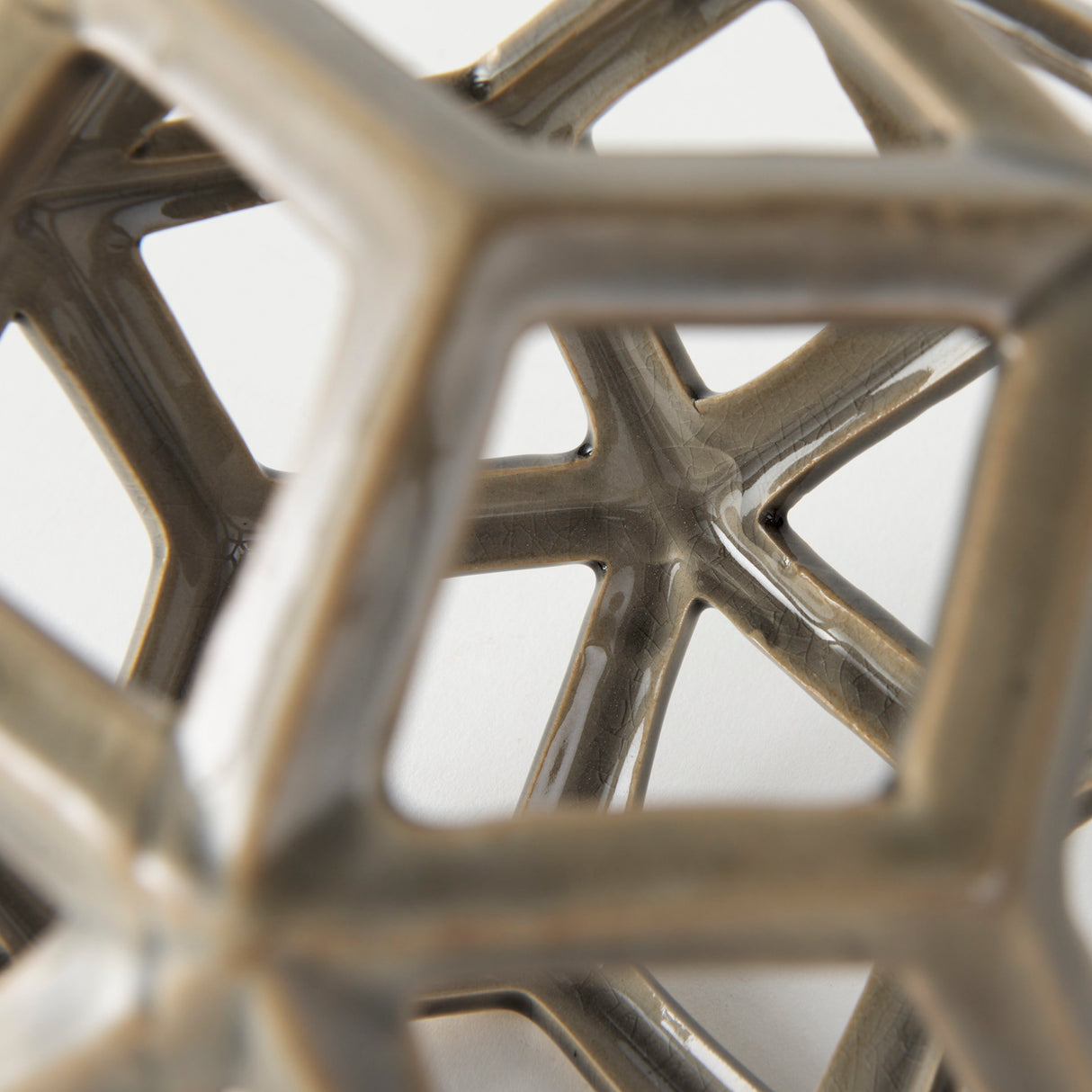 Geom 7.1L x 7.1W x 7.1H Tan Ceramic Geometric Object from Mercana - Luna Furniture