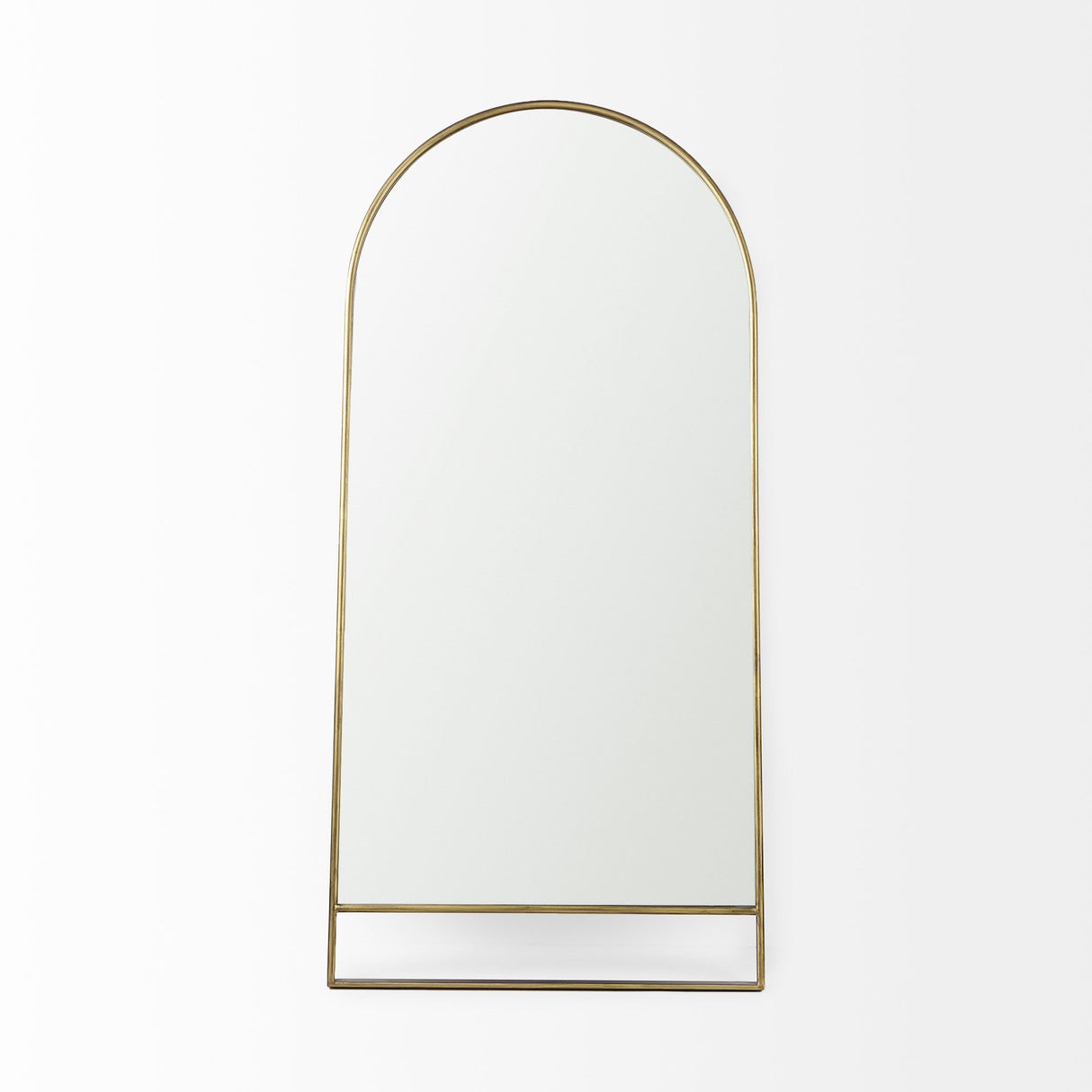 Sadie 36.0L x 2.0W x 76.0H Antique Gold Metal Rounded Arch Floor Mirror from Mercana - Luna Furniture
