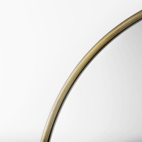 Sadie 36.0L x 2.0W x 76.0H Antique Gold Metal Rounded Arch Floor Mirror from Mercana - Luna Furniture