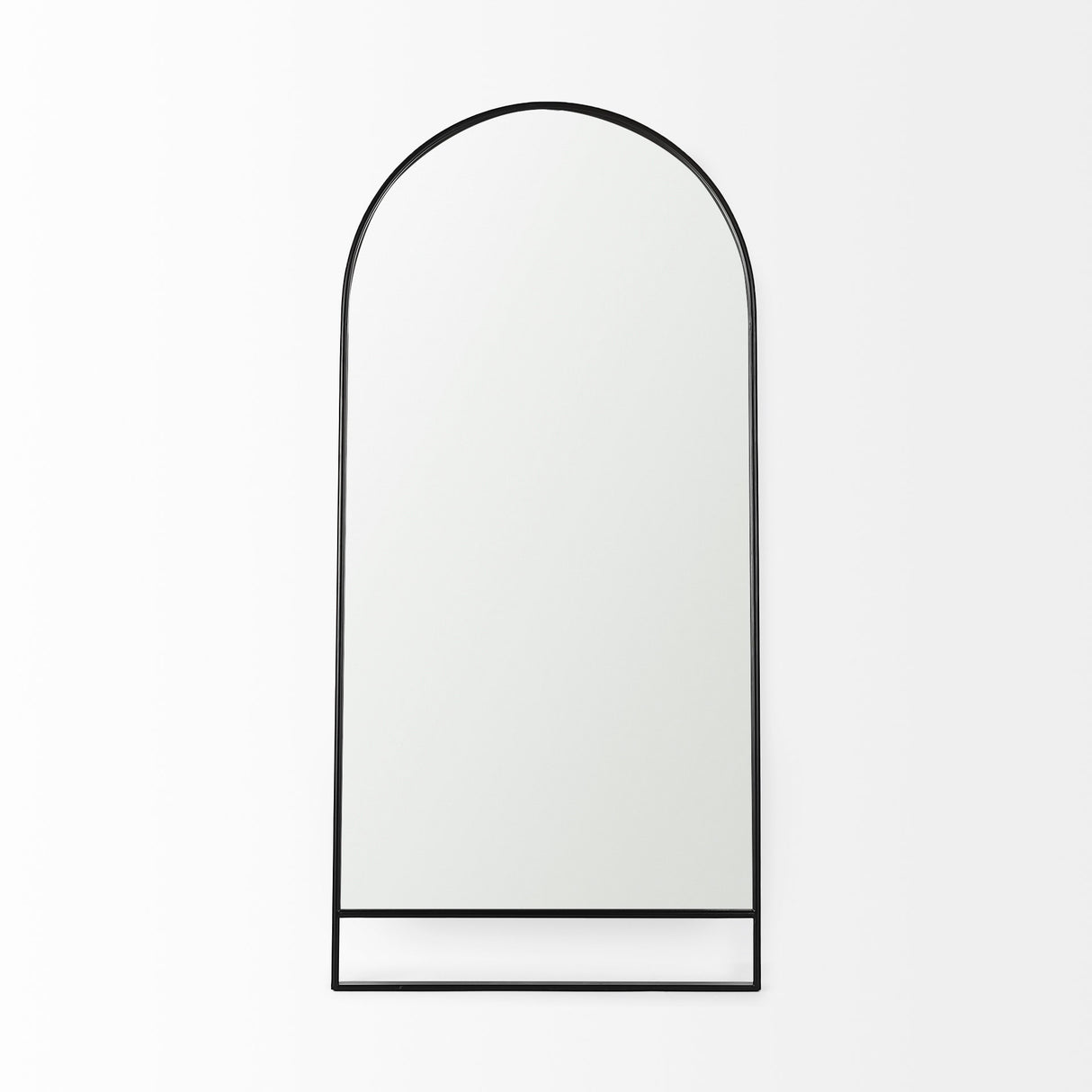 Sadie 36.0L x 2.0W x 76.0H Black Metal Rounded Arch Floor Mirror from Mercana - Luna Furniture