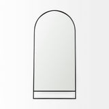 Sadie 36.0L x 2.0W x 76.0H Black Metal Rounded Arch Floor Mirror from Mercana - Luna Furniture
