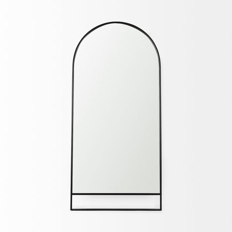 Sadie 36.0L x 2.0W x 76.0H Black Metal Rounded Arch Floor Mirror from Mercana - Luna Furniture