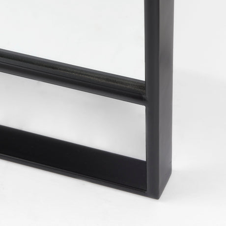 Sadie 36.0L x 2.0W x 76.0H Black Metal Rounded Arch Floor Mirror from Mercana - Luna Furniture