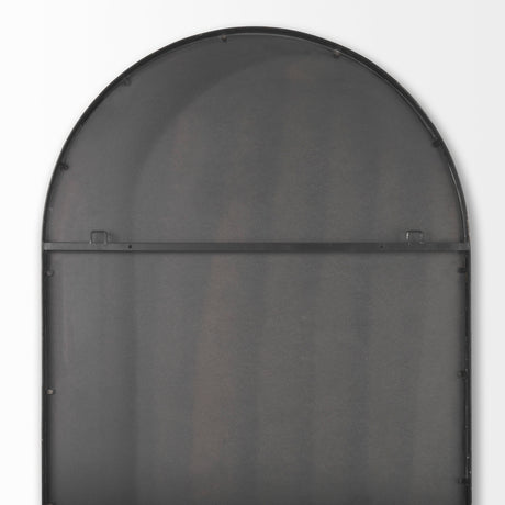 Sadie 36.0L x 2.0W x 76.0H Black Metal Rounded Arch Floor Mirror from Mercana - Luna Furniture