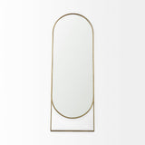 Sadie 28.0L x 2.0W x 78.0H Antique Gold Rounded Arch Floor Mirror from Mercana - Luna Furniture
