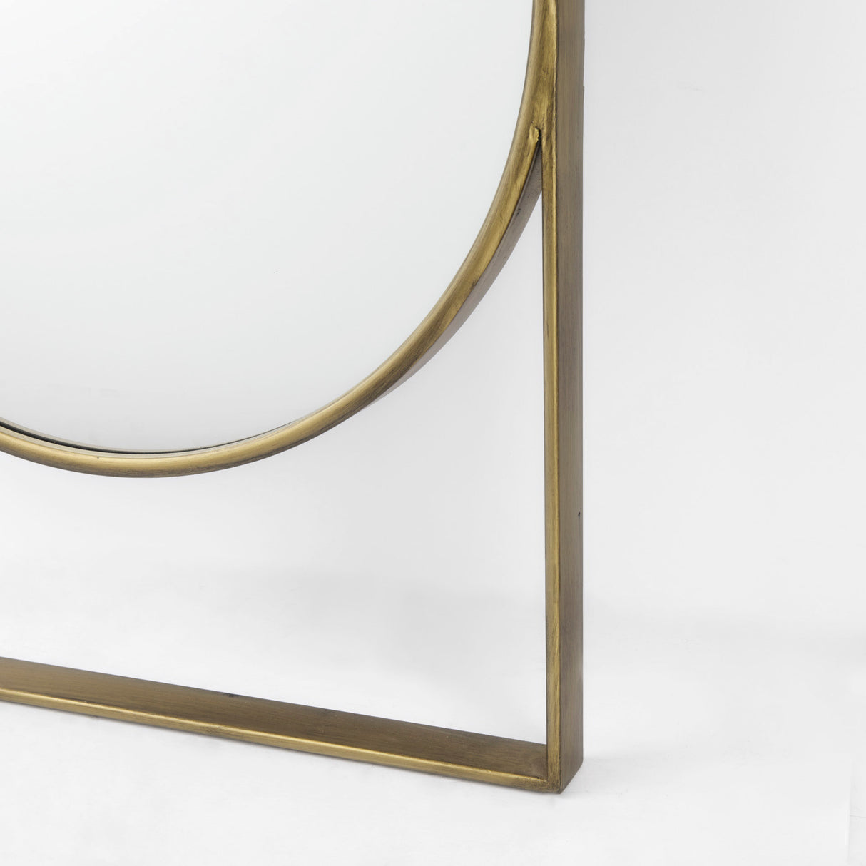 Sadie 28.0L x 2.0W x 78.0H Antique Gold Rounded Arch Floor Mirror from Mercana - Luna Furniture