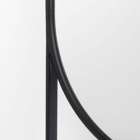 Sadie 28.0L x 2.0W x 78.0H Black Metal Rounded Arch Floor Mirror from Mercana - Luna Furniture