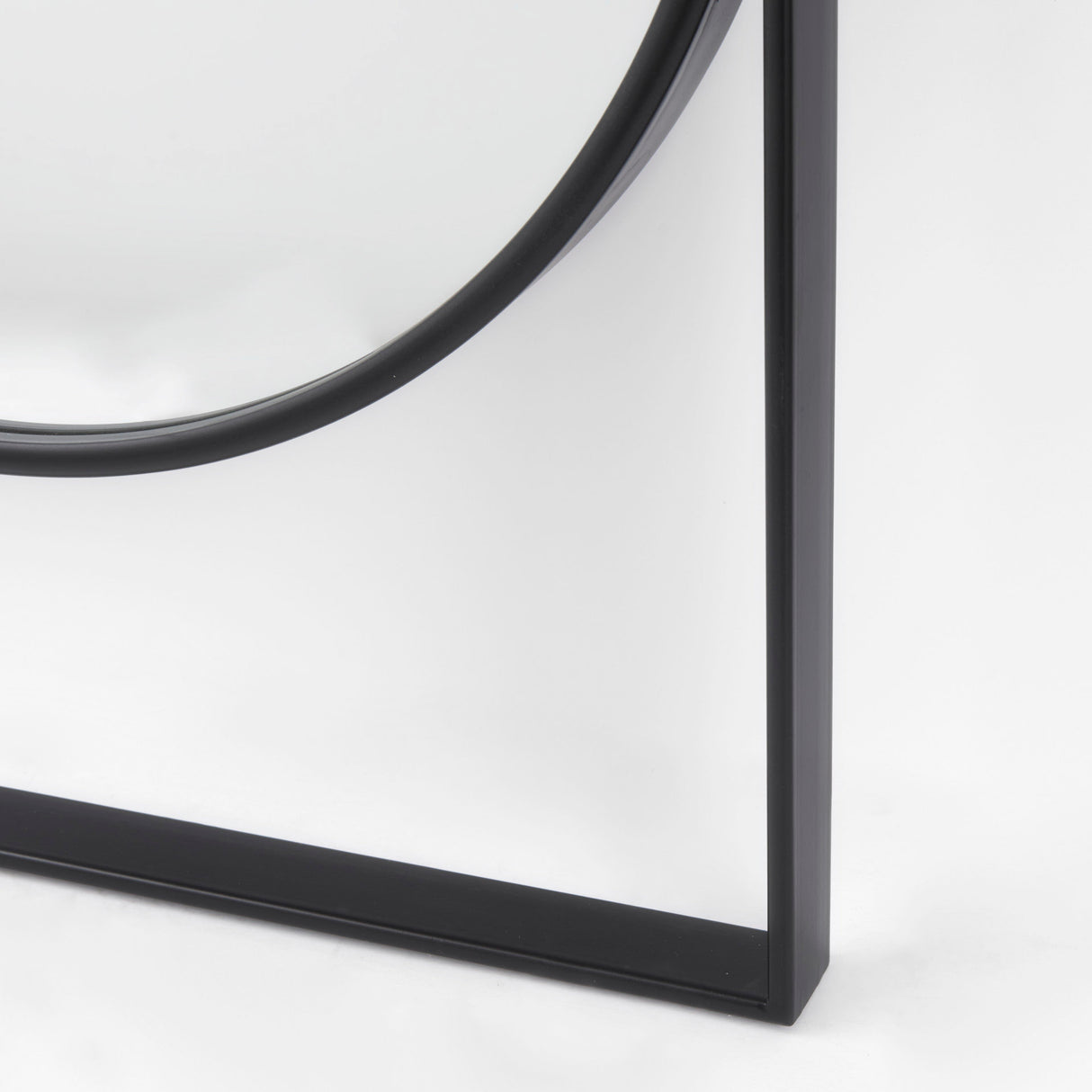 Sadie 28.0L x 2.0W x 78.0H Black Metal Rounded Arch Floor Mirror from Mercana - Luna Furniture