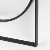 Sadie 28.0L x 2.0W x 78.0H Black Metal Rounded Arch Floor Mirror from Mercana - Luna Furniture