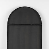 Sadie 28.0L x 2.0W x 78.0H Black Metal Rounded Arch Floor Mirror from Mercana - Luna Furniture
