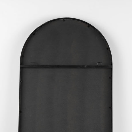 Sadie 28.0L x 2.0W x 78.0H Black Metal Rounded Arch Floor Mirror from Mercana - Luna Furniture