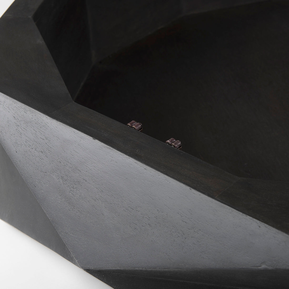 Arreto 48" Black Solid Wood Hexagonal Storage Coffee Table from Mercana - Luna Furniture