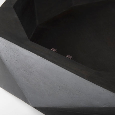 Arreto 48" Black Solid Wood Hexagonal Storage Coffee Table from Mercana - Luna Furniture