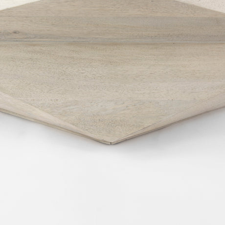 Arreto 48" Natural Solid Wood Hexagonal Storage Coffee Table from Mercana - Luna Furniture