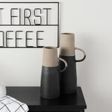 Garand Medium 15H Two-Toned Black/Natural Ceramic Jug from Mercana - Luna Furniture