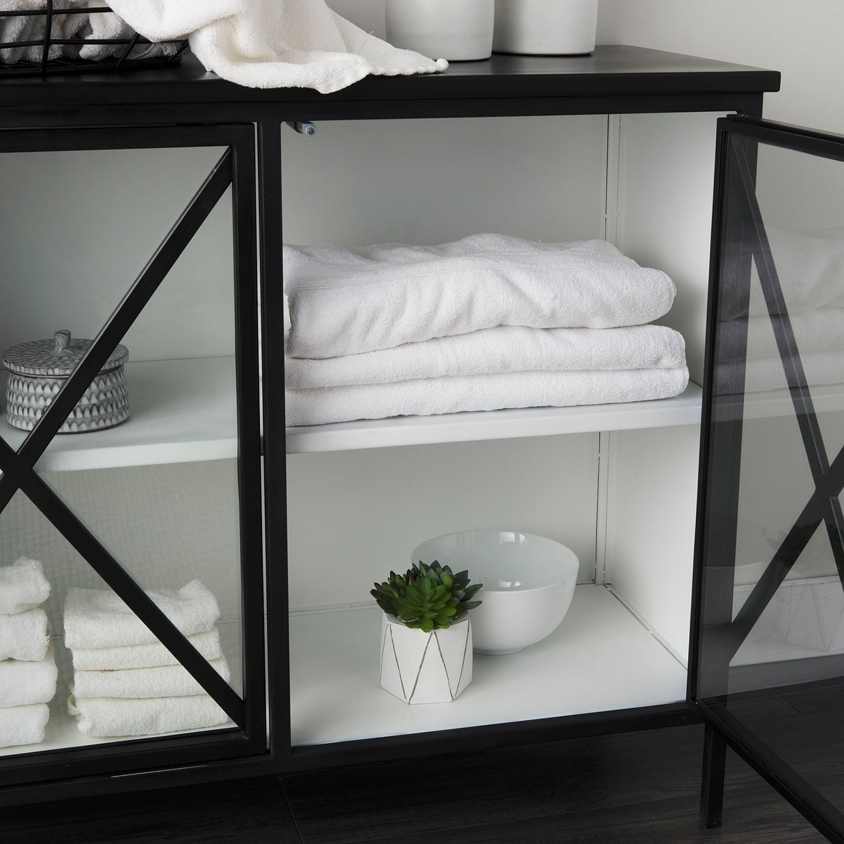 Aurelia Two Door Glass Cabinet from Mercana - Luna Furniture
