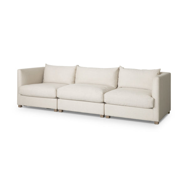 Valence 3 Piece Beige Modular Sofa Set
