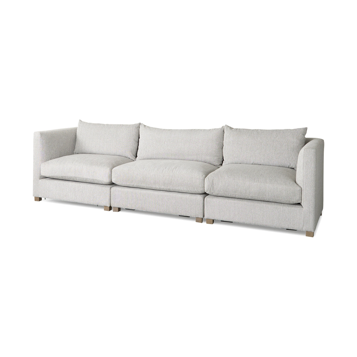 Valence 3 Piece Light Gray Modular Sofa Set