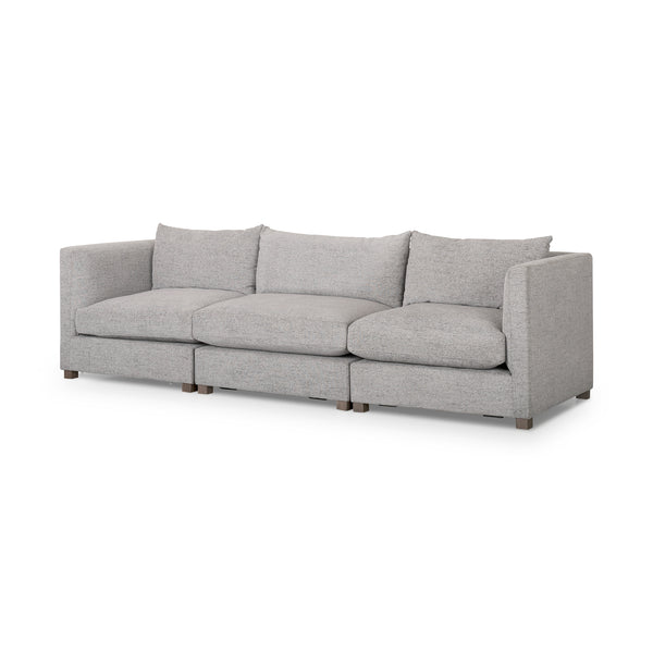 Valence 3 Piece Medium Gray Modular Sofa Set