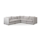 Valence 5 Piece Medium Gray Modular Sofa Set